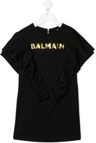 Thumbnail for your product : Balmain Kids logo print cotton T-shirt