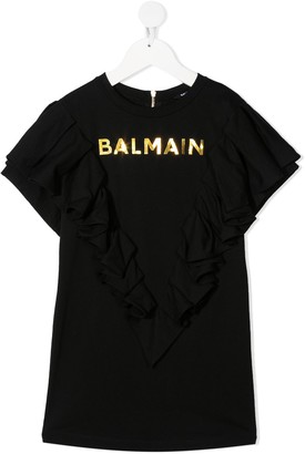 Balmain Kids logo print cotton T-shirt