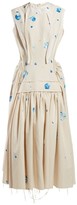 Thumbnail for your product : Marni Raw-edge Floral-print Cotton-blend Dress - Blue Print