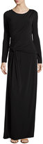 Thumbnail for your product : Philosophy di Alberta Ferretti Ruched Long-Sleeve Knotted Maxi Dress, Black