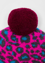 Thumbnail for your product : Paul Smith Women's Pink Wool 'Leopard' Bobble Hat