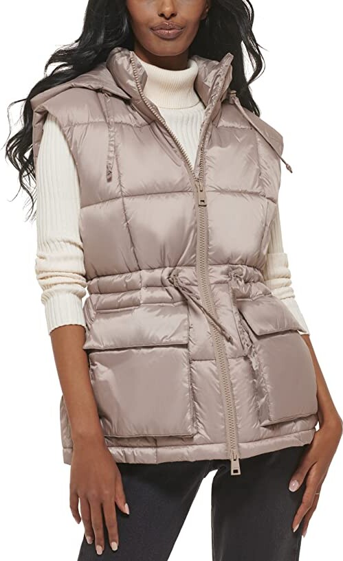 Levi's Quilted Hooded Puffer Coat with Cinch Waist - ShopStyle