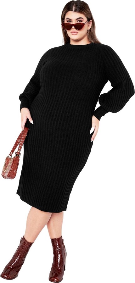 Avenue Women's Plus Size Sasha Rib Dress