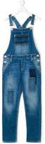 Thumbnail for your product : Tommy Hilfiger Junior patched denim dungarees