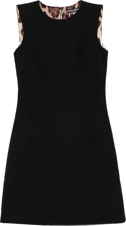 Dolce & Gabbana Leopard-Print Lining Sleeveless Mini Dress