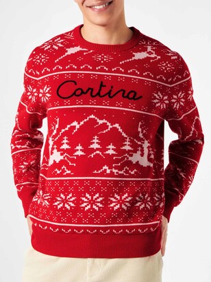 MC2 Saint Barth Man Sweater Norwegian Style With Cortina Embroidery