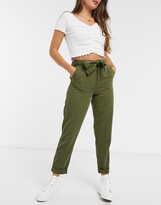 Thumbnail for your product : Miss Selfridge slim pant with belt in khaki
