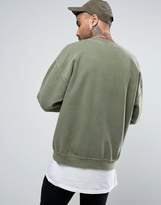 Thumbnail for your product : Reclaimed Vintage Inspired Oversized Sweatshirt In Green Overdye