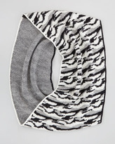 Thumbnail for your product : Diane von Furstenberg Darrene Animal Cashmere Scarf, Black/White/Gray