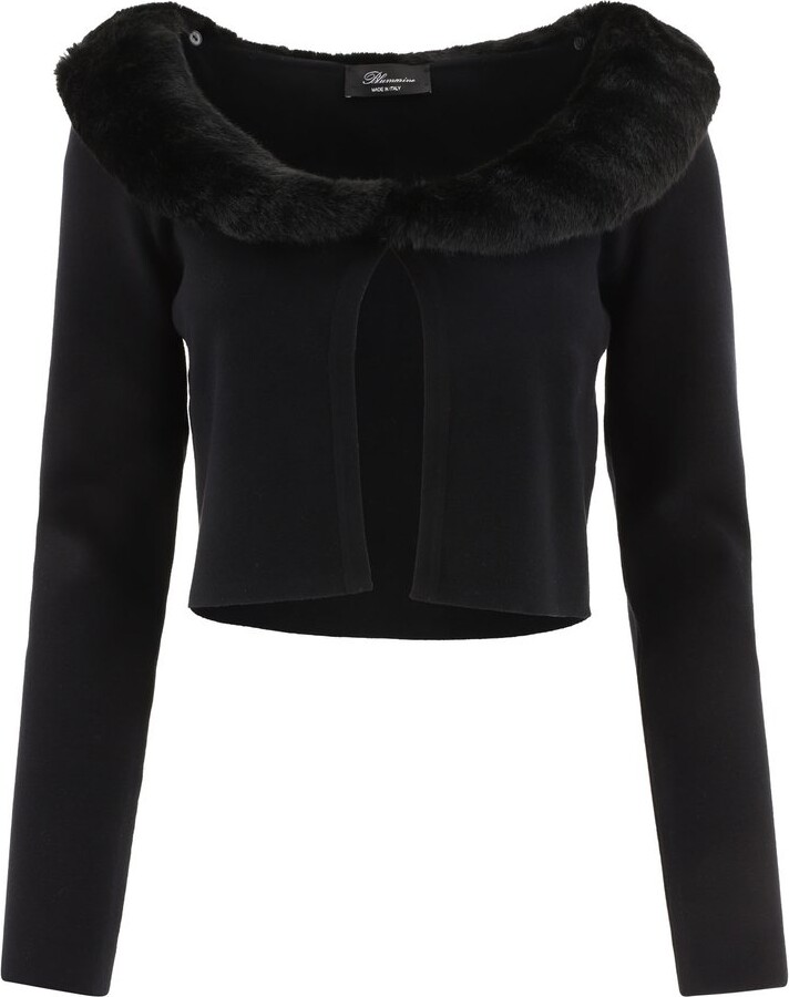 Black Sweater With Fur Collar | ShopStyle