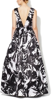 Thumbnail for your product : Alice + Olivia Jade Gathered Cap Sleeve Silk Gown