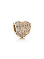 Thumbnail for your product : Pandora Heart pave cubic zirconia gold charm