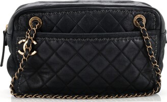 Chanel Whipstitch Camera Case Bag Quilted Iridescent Calfskin