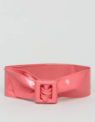ASOS 80s Patent Waist Sash Belt With Square Buckle