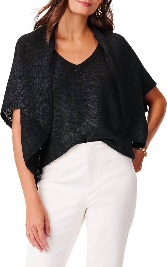 Nic+Zoe Sleek Cocoon Cardigan In Black Onyx