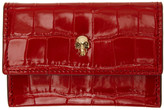 Thumbnail for your product : Alexander McQueen Red Croc Skull Envelope Card Holder