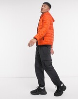 Thumbnail for your product : Bershka padded puffer jacket with hood in orange