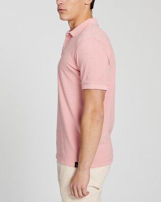 Scotch & Soda Men's Pink Polo Shirts - Organic Cotton Garment-Dyed Pique Polo - Size L at The Iconic