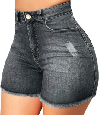 Fitted High Waisted Denim Shorts | Shop the world's largest collection of  fashion | ShopStyle UK