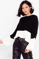 Thumbnail for your product : Nasty Gal Womens Colourblock Crop Knit Jumper - Black - S