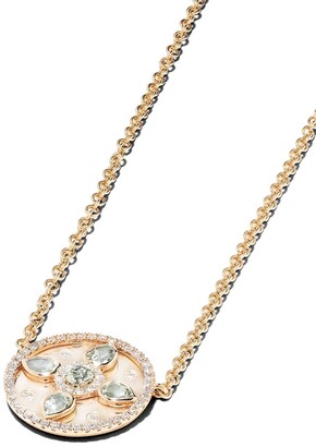 Kiki McDonough 18kt yellow gold Jemima green amethyst and diamond detail necklace
