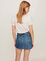 Thumbnail for your product : Maje Faded straight-cut jean skirt