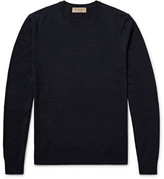 Thumbnail for your product : Burberry Elbow-Patch Cashmere and Cotton-Blend Sweater