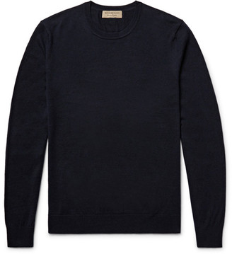 Burberry Elbow-patch Cashmere And Cotton-blend Sweater