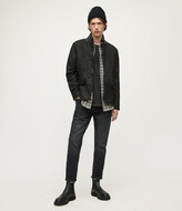 Thumbnail for your product : AllSaints Survey Leather Blazer | Size XS | Anthracite Grey