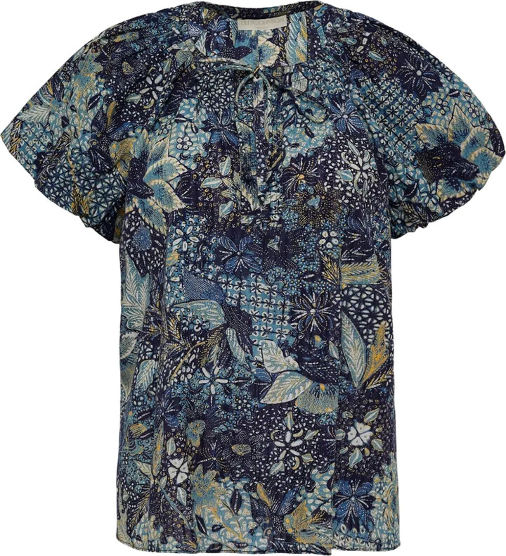 Ulla Johnson Issa floral-print puff-sleeve top