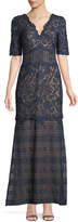 Thumbnail for your product : Tadashi Shoji Scalloped Floral Lace V-Neck Dress
