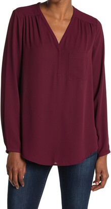 Burgundy long sleeve blouse Clearance