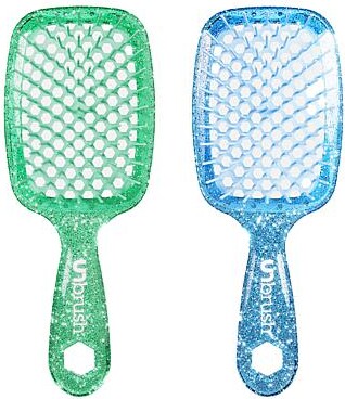 FHI Heat 2pc Glitter Turquoise & Sapphire UNBrush Detangling Brush Set