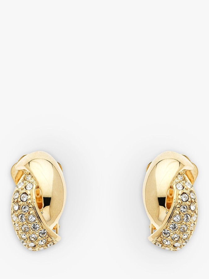 Emma Holland Swarovski Crystal Twist Clip-On Stud Earrings - ShopStyle