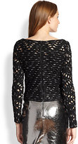 Thumbnail for your product : Milly Metallic Ballet Open-Knit Top