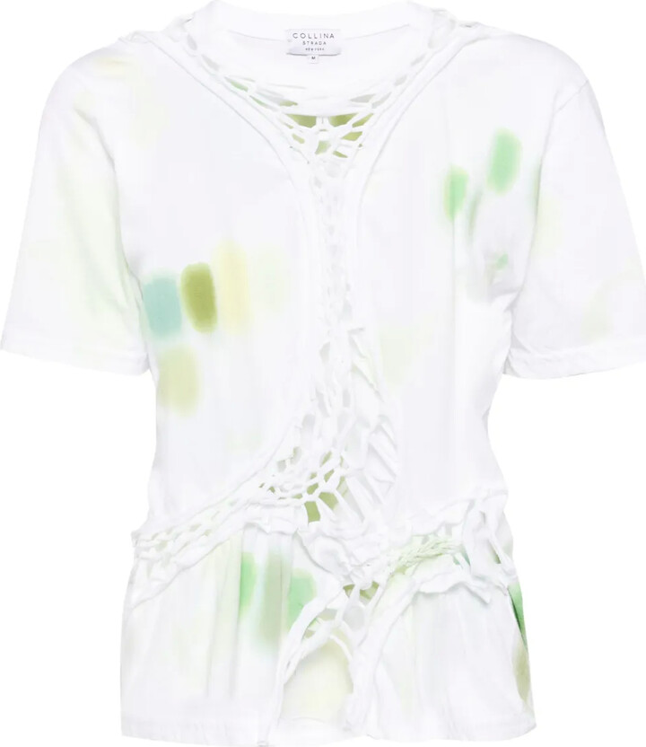 Collina Strada Lime Starbust-print T-shirt