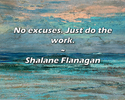 Astoria Grand Artsy Quote "No excuses. Just do the work." By Shalane Flanagan Gallery Wrapped Canvas