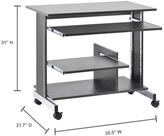 Thumbnail for your product : Buddy Products 31 in. H x 36 in. W x 22 in. D Euroflex Mini Tower Computer Desk in Charcoal and Silver