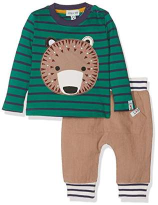 Lilly & Sid Baby Boys' Bear Applique/Cord Trouser Set Clothing