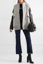 Thumbnail for your product : MM6 MAISON MARGIELA Faux Leather-paneled Wool-blend Felt Bomber Jacket