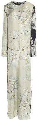 Calvin Klein Collection Chain-Embellished Floral-Print Satin Gown