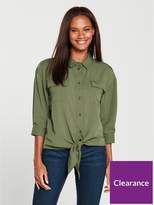 Thumbnail for your product : Warehouse Plain Tie Front Shirt