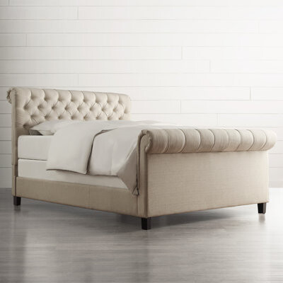 Zipcode Design Londono Tufted Upholstered Low Profile Sleigh Bed