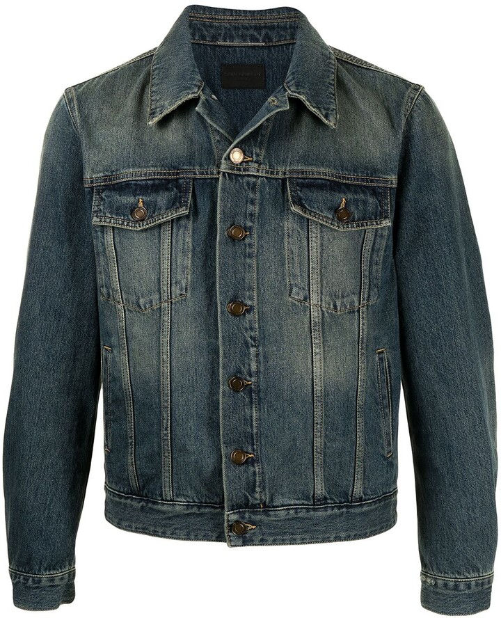 Saint Laurent Faded-Effect Denim Jacket - ShopStyle