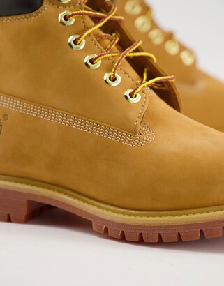 Timberland 6 inch Premium boots in wheat tan