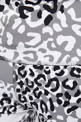 adidas by Stella McCartney TruePace reflective-trimmed leopard-print stretch leggings