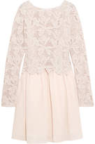 Thumbnail for your product : See by Chloe Guipure Lace And Cotton Mini Dress - Pastel pink