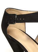 Thumbnail for your product : Evans Black Suedette Cutout Court Heels