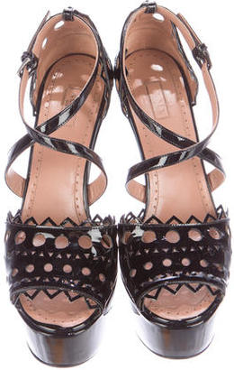 Alaia Lasercut Wedge Sandals