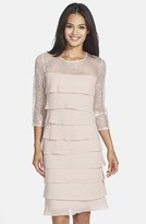 Thumbnail for your product : Alex Evenings Sequin Mesh Yoke Tiered Shift Dress